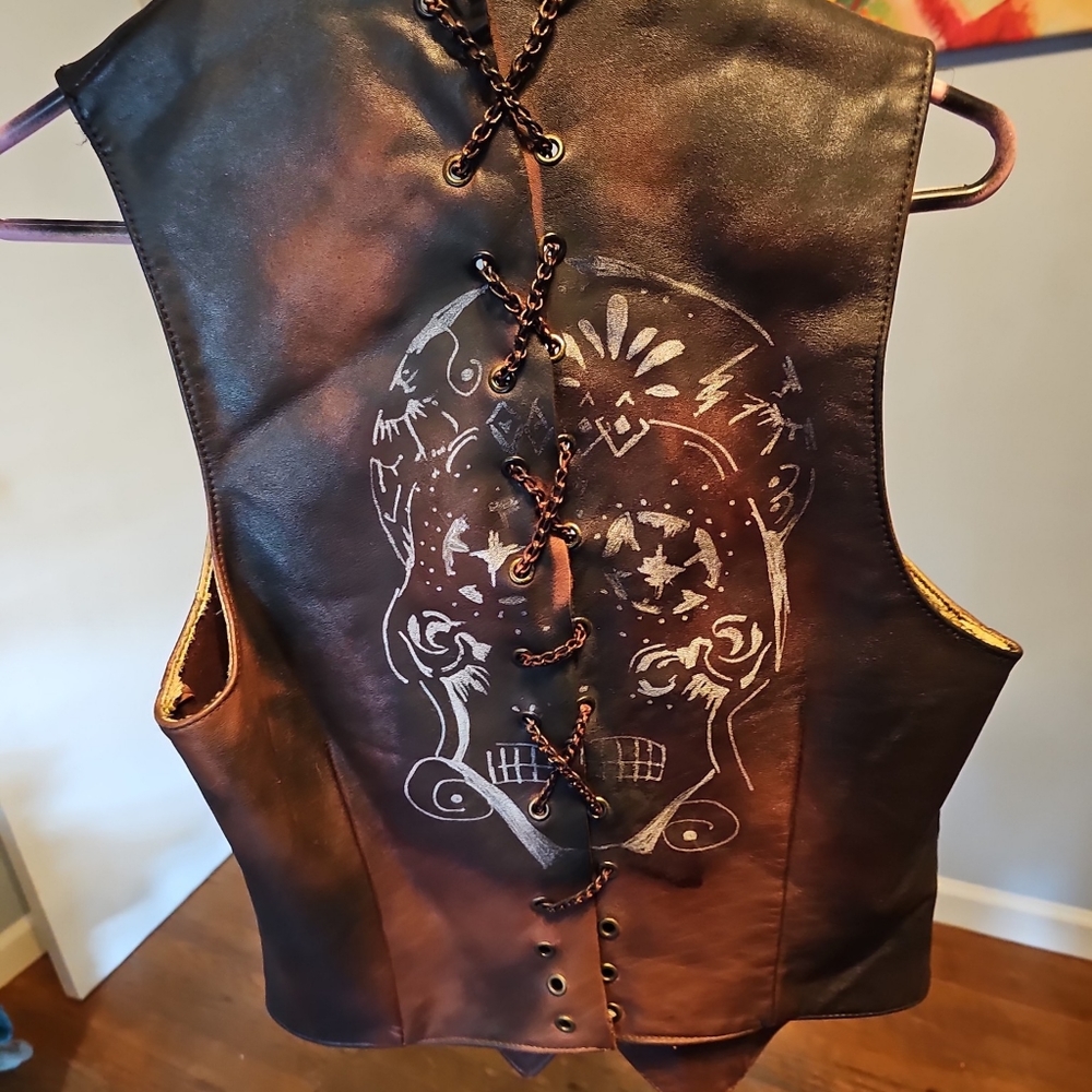 Leather Biker Vest